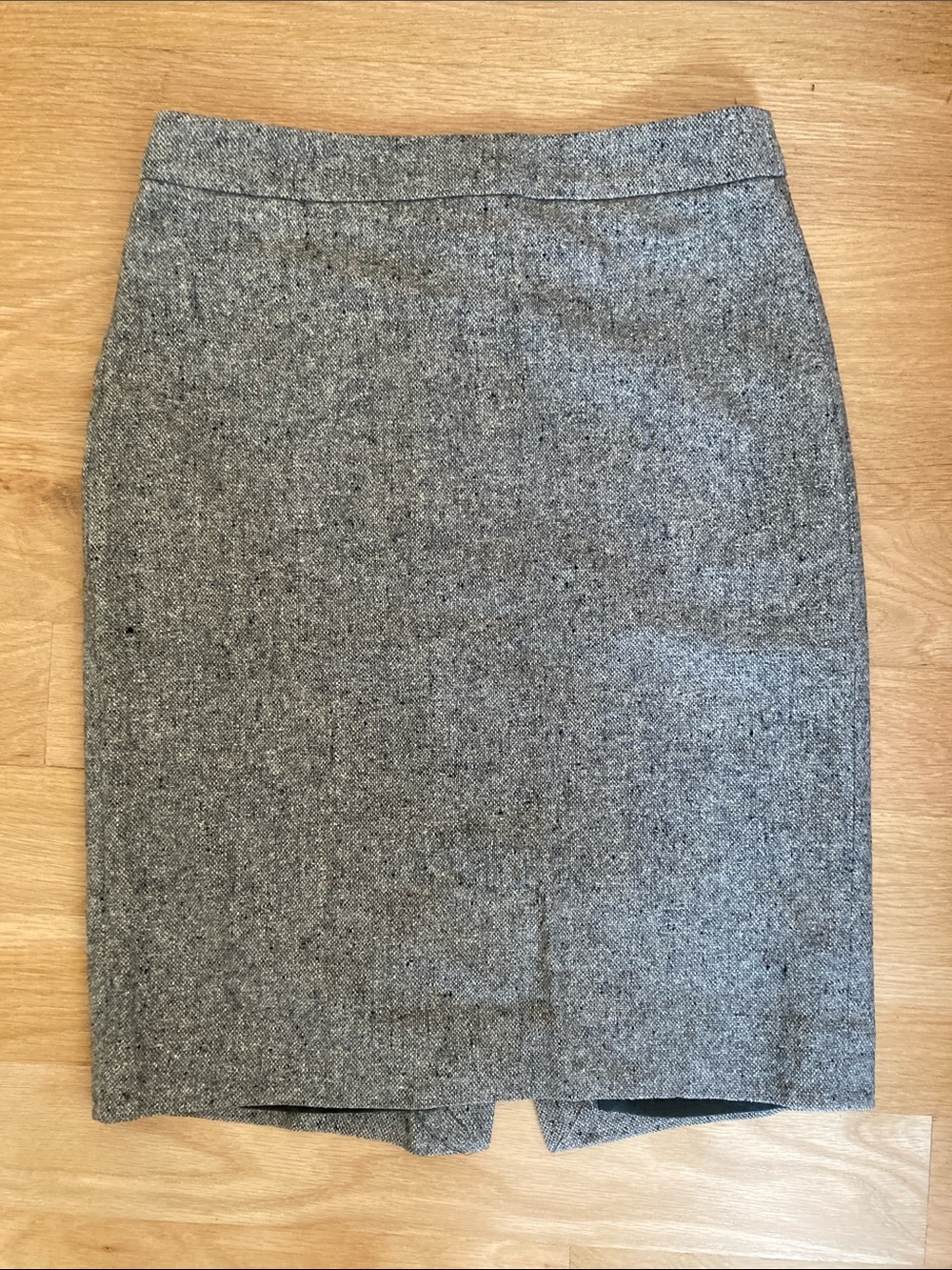 J. Crew Heathered Gray Wool Silk Pencil Skirt